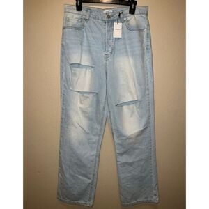 NWT Forever 21 Distressed Wide Leg jeans‎ size 30